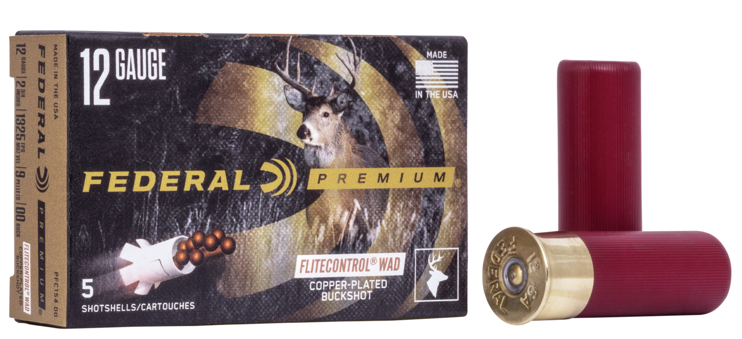 Flitecontrol WAD 12 Gauge 2-3/4" x 70mm 00 Buck, 9 Pellet