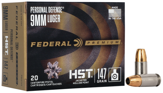 Personal Defense HST 9mm Luger 147 grain Jacketed Hallow Point