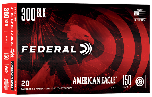 American Eagle 300 Blackout, 150gr Full Metal Jacket-Boat Tail