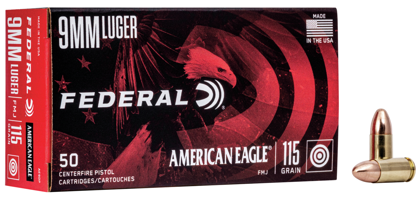 American Eagle 9mm Luger, 115 gr, Full Metal Jacket
